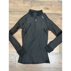 De Soto Triathlon Cycling Jersey Adult Large Black Long Sleeve 1/2 Zip